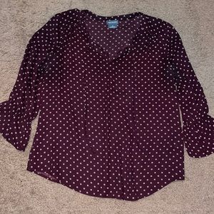 Burgundy 3/4th sleeved blouse